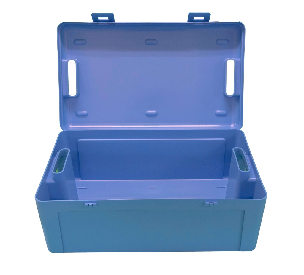 Koffer B2 blauw/opvangcontainer. Gewicht: 1,8kg. Afm: 52 x 31 x 21cm