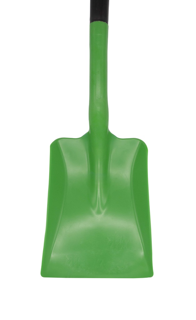Schep met steel voor chemicalien, lang 1215 gram afmeting 95x24x30 cm. Anti statisch Vonk vrij