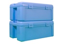 Koffer B2 blauw/opvangcontainer. Gewicht: 1,8kg. Afm: 52 x 31 x 21cm