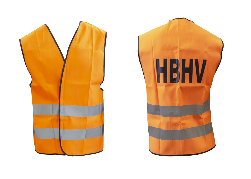 Veiligheidsvest met opdruk H-BHV oranje mt: XXL