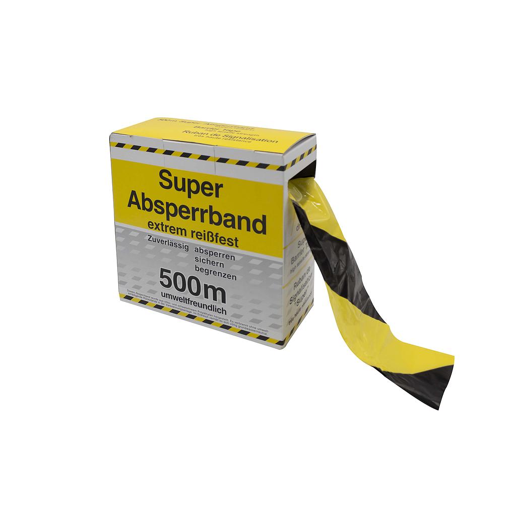 Afzetlint Geel-Zwart | 500 m x 80 mm