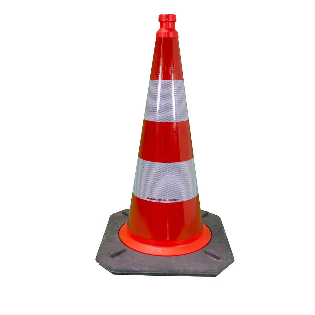 Bast Pion Oranje | 50 cm | Reflecterend + Verzwaarde voet |HDPE | Verkeerskegel
