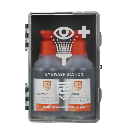 [302022079] Technosafety Oogspoelstation | Incl. 2x 500 ml | Met spiegel