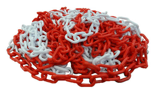 [551022040] Ketting Rood-Wit voor Afzetpalen | 22 m