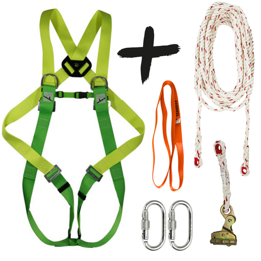 [501066011D] Climax Valbeveiliging set Harnas 27-C | Incl. Veiligheidslijn 10 m, Ankerstrop 0,8 m en Lijnklem